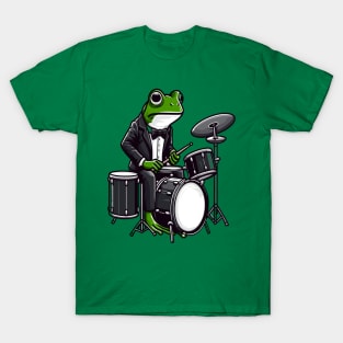 Frog Playing Drums T-Shirt